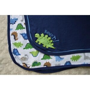 Baby 8 Dinosaur Blanket Blue Green White Dino Rawrr! Security Lovey